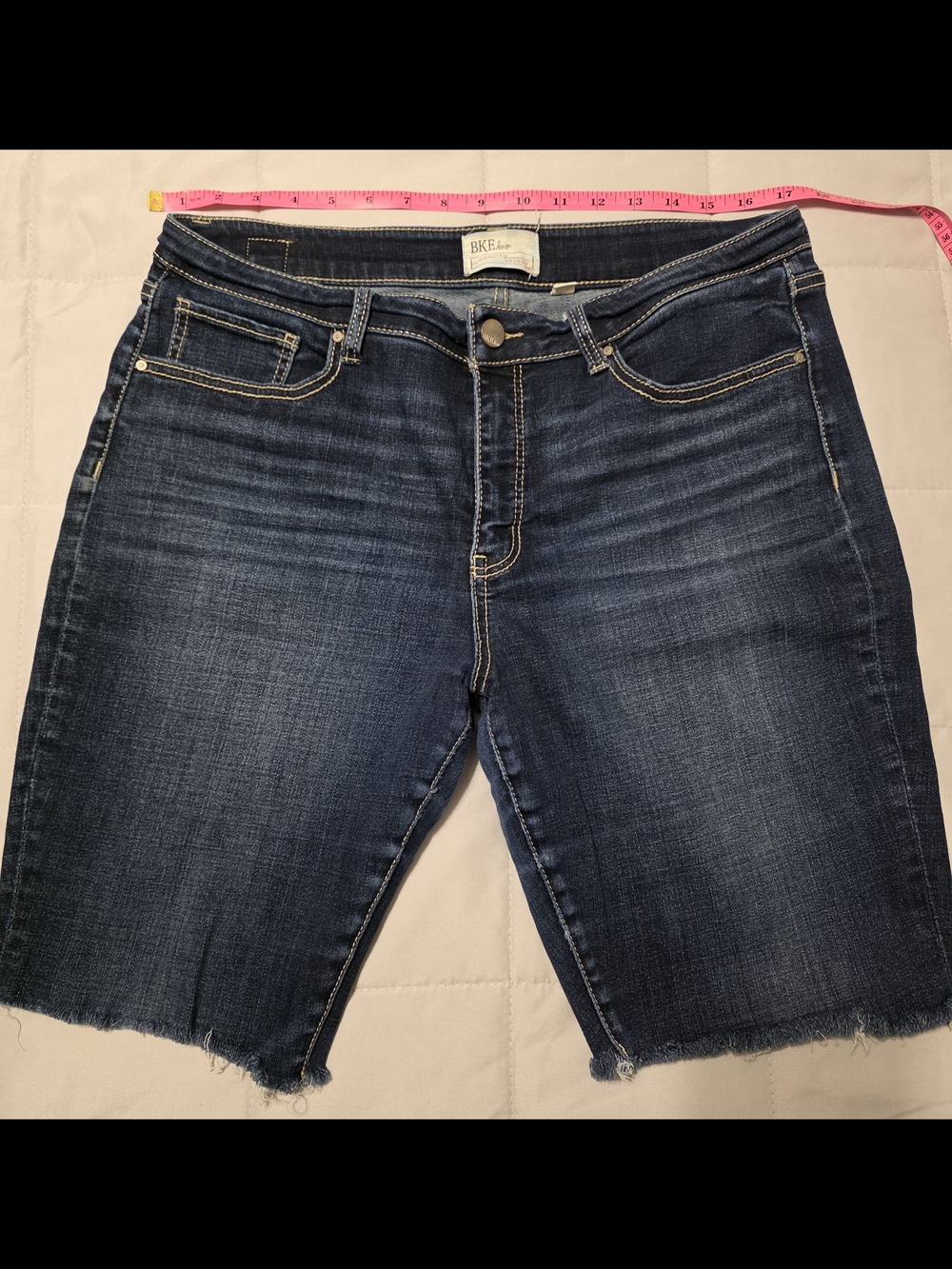 BKE Gabby Dark Blue Stretch Denim Bermuda Shorts - Women's Sz 31